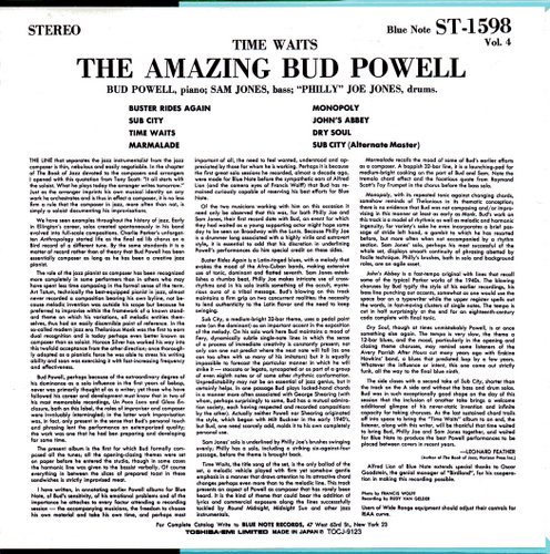 Bud Powell - The Time Waits The Amazing Bud Powell, Volume 4 (Blue Note BLP 1598) cover